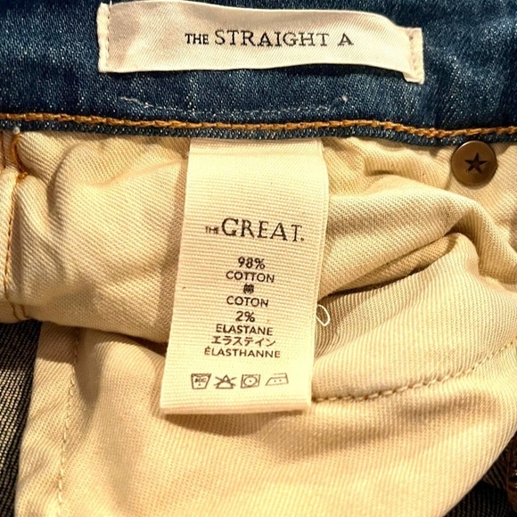 The Great NEW The Straight A High Rise Cropped Length Straight Leg Jeans Size 25 - Picture 13 of 15